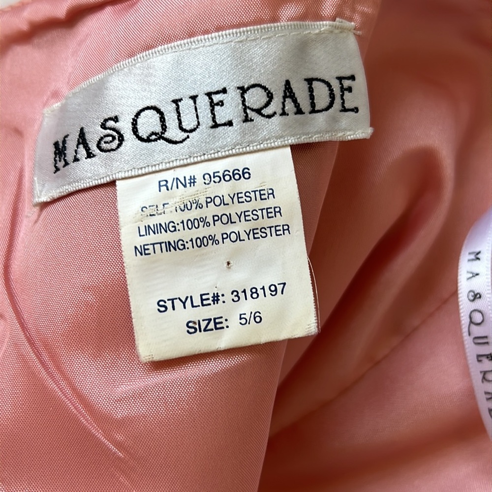 Masquerade Strapless Full Length Gown Dress Coral Pink 5/6 - Picture 6 of 10